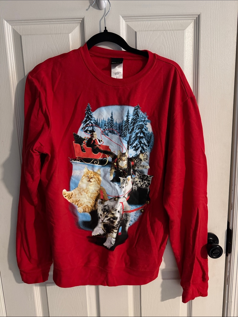 Red Holiday Cat Crewneck Sweater - Unbranded